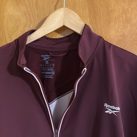 Reebok Track Jacket Womens 2X Burgundy - Picture 3 of 4